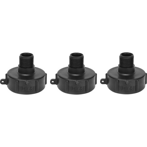 3 Pièces Raccord de Vidange pour Cuve IBC, Filetage G3/4 en ABS, Adaptateur de Valve de Remplacement, Connexion S60-2in NPS (1/5)