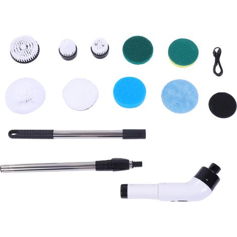 Electric Scrubber, Cordless Washing Brush with 9 Interchangeable Dual Speed Heads for Bathroom Kitchen Swimming Pool (9011 9 heads) (1/5)