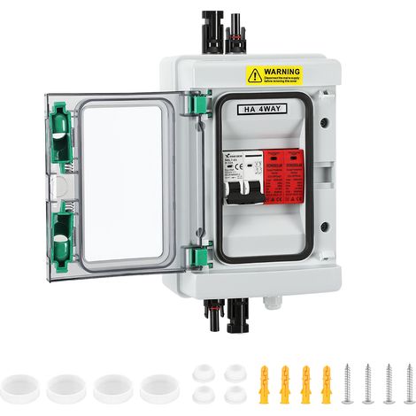 TolleTour Solar Anschlusskasten DC 1-String Überspannungsschutz PV 1000V 32A Photovoltaik IP65 Generatoranschlusskasten 4-Module Solarstecker PV-Anlage (1/5)