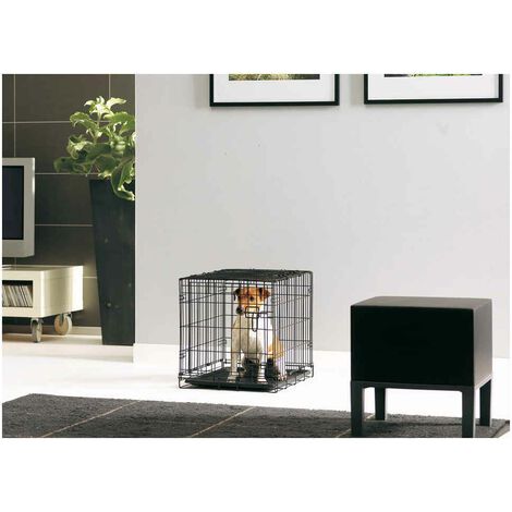 Cage pour chien pliable Dog Cottage T50 – Dimensions 50x30x36,5 cm – 2 portes – Métal léger avec fond en plastique ABS – Savic