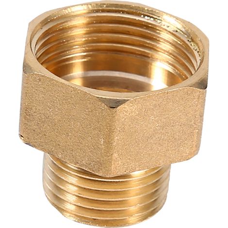 Adaptateur réducteur hexagonal en laiton pour tuyau d'eau, filetage mâle 1/2 BSPT et femelle 3/4 BSPT (1 pièce). (1/5)