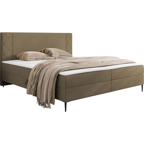 Lit boxspring Providence 200, Polo 875, Continental, Double, 140x200, Tissu, Disponible, 141x208x104cm (1/5)