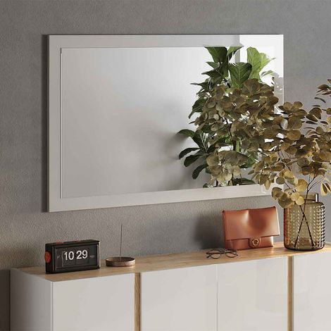 Specchiera Rettangolare con Cornice Bianco Lucido 110x68 - StilProjectStore.com (1/2)