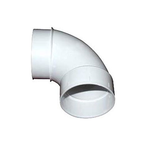 Atepac – Coude PVC 90° médium MF – Raccord d'évacuation 2 pouces – PVC qualité supérieure pour circulation fluide – Blanc