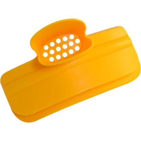 Gelber, flexibler Silikon-Clip-Trichter für Töpfe und Schüsseln, blasenfrei und für einfache Filtration, praktisches Küchenaccessoire für den täglichen Gebrauch (1/5)