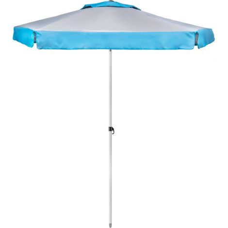 Brunner 0113013N Moderno Ombrellone da Sole Grigio/Azzurro, Solado, Diametro 200 Cm e Altezza 220 Cm (1/4)