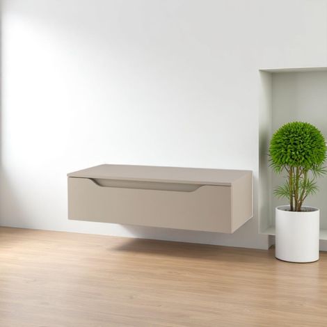 Cassetto da bagno sospeso 100 cm Tortora Opaco - GIGLIO (1/5)