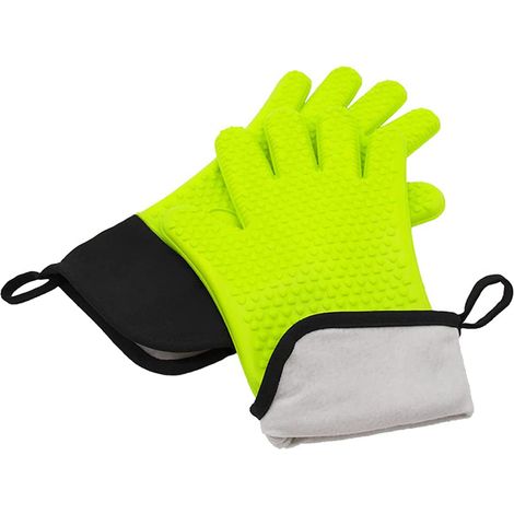 Gants résistants à la chaleur, gants de barbecue, maniques pour grillades, gants de four, gants de cuisine pour gril, gants longs imperméables pour barbecue, friture, grillades, manipulation d'huile e (1/5)