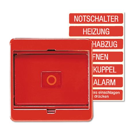 Jung Copertura con lastra di vetro 1 posto, termoplastico, serie CD, rosso 561 GL RT