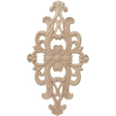 Meubles en applique décorative sculptée à motifs floraux non peints-a