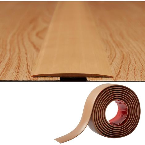 Bande de Transition PVC 2M - 1 Pièce - Marron Clair - Adhésive Flexible 2mm - Joint Sol et Seuil - Largeur 5cm (1/5)
