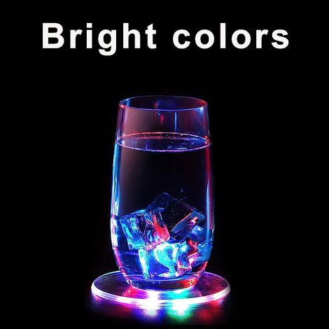 Dessous de verre LED rechargeable par USB, lumières pour bouteilles et boissons, dessous de verre lumineux pour bars, fêtes, mariages et festivals (1/5)