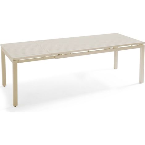 Table de jardin extensible en aluminium 8 à 10 places crème