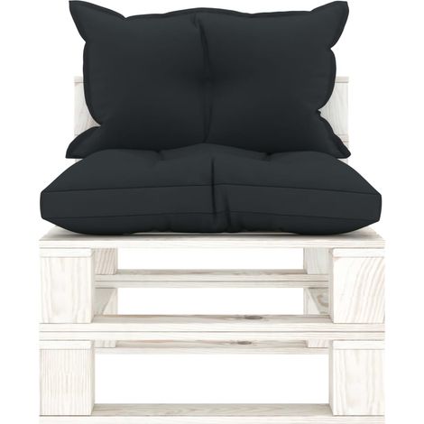 Maison Exclusive - Garten-Paletten-Mittelsofa mit Kissen in Anthr