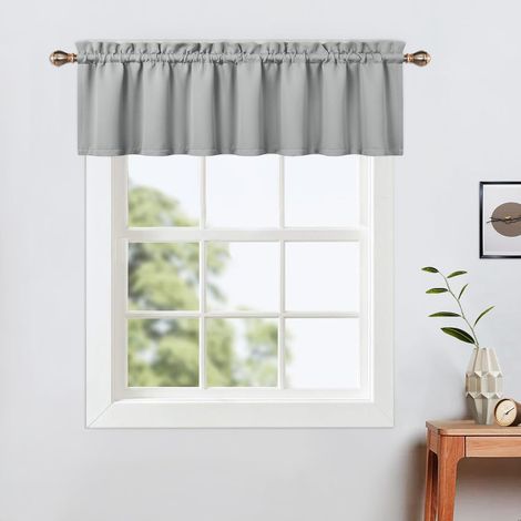 Verdunkelungsvorhänge mit kurzem Stangendurchzug für kleine Küchenfenster, Wärmeschutz für Fenster und Raumverdunkelung