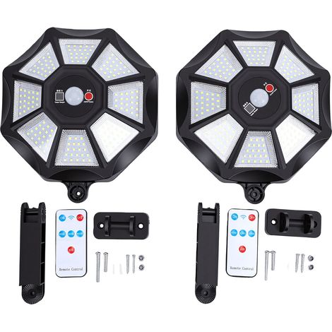 lampes solaires avec détecteur de mouvement réglable à 3 modes pour une utilisation en extérieur, idéales pour une terrasse, un jardin ou une piscine. (1/5)