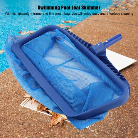 Scavino per foglie da piscina leggero – sacchetto a maglia fine – blu – strumento di pulizia
