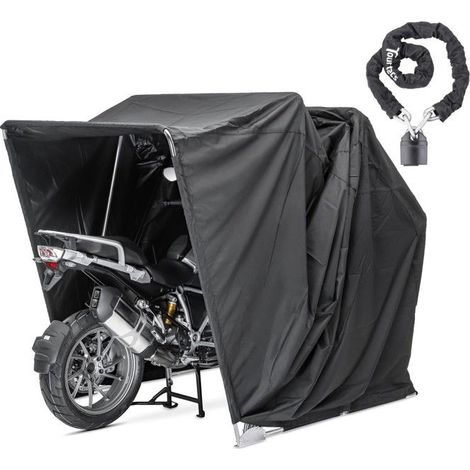 Garage pieghevole XXL per moto - Motoguard ST4700 - 338x138x188 cm - Nylon Oxford 600D - Catena antifurto KS1