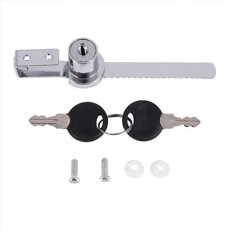 Serrure à cliquet pour porte coulissante en verre de vitrine avec 2 clés (1/5)