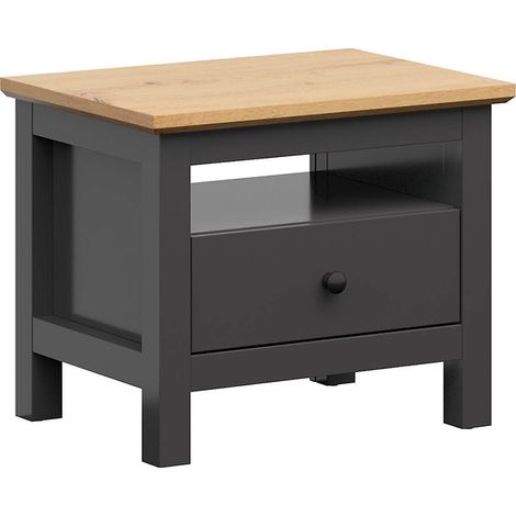 Table de chevet table de nuit avec tiroir coloris Gris graphite/Chêne artisan - Longueur 60 x Profondeur 44 x Hauteur 50 cm (1/3)