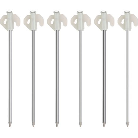 Piquets De Tente - 20 Cm - Acier Haute Résistance - Pour Sols Durs - Phosphorescents - Lot De 10