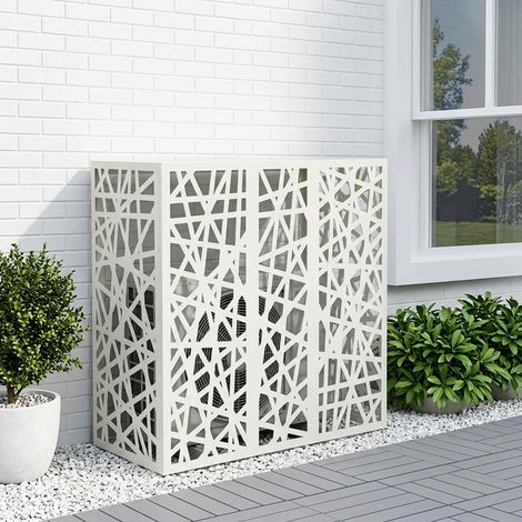 vidaXL Funda para Aire Acondicionado Blanco 110 x 50 x 105 cm Acero (1/5)