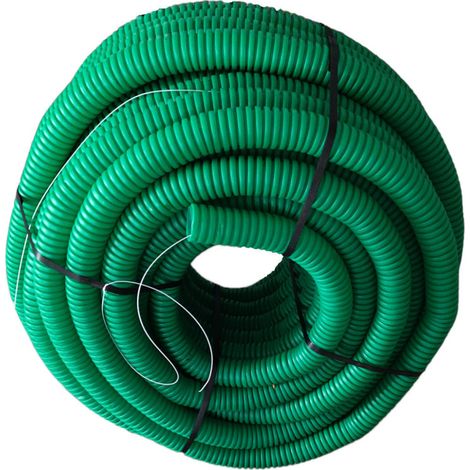Gaine TCP vert ø40 en bobine de 50 mètre avec tire-fil - jardiboutique (1/2)
