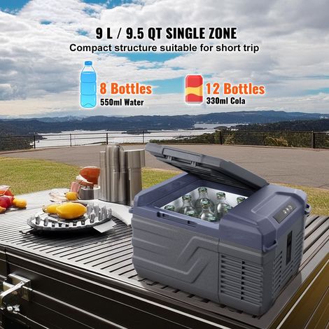 Glacière auto 12V compresseur 9L zone unique portable, -20°C à 20°C, 12/24V DC 100-240V AC, frigo camping caravanning bateau (1/5)