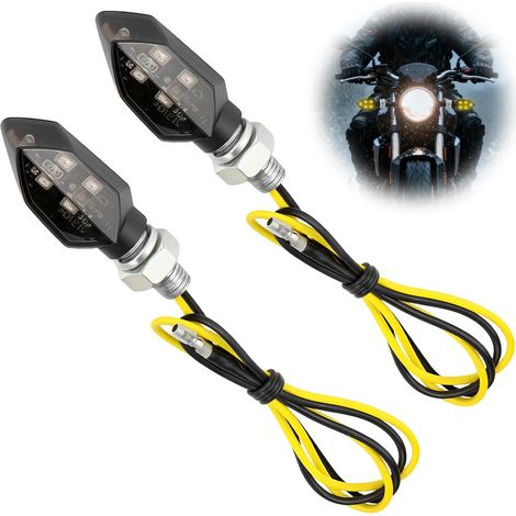 Lot de 2 mini clignotants LED 12V - Étanches IP65 - Universels pour moto, scooter et quad (1/5)