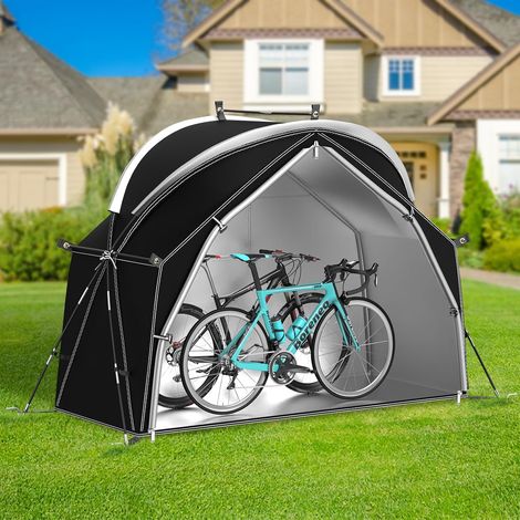 Tente de vélo, abri de vélo Portable, en Tissu Oxford 210D, imperméable, indéchirable, Housse de vélo avec fenêtre d'aération et Poches 200x80x145CM (1/5)