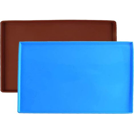 2 Pieces Silicone Baking Tray, Silicone Baking Mat, Silicone Baking Tray Patisserie Mat, Swiss Roll Cake Mat, Used for Making Bread Rolls, Cookies (2 Colors)
