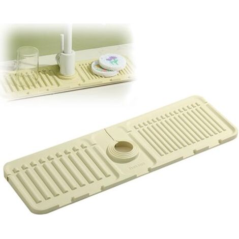Tapis de Robinet de Cuisine, Tapis de Séchage Robinet, Tapis de Robinet en Silicone, Tapis de Robinet, Tampon de Drainage Derrière Le Robinet, Tampon de Séchage de l'eau pour Cuisine, Salle de Bain (1/5)