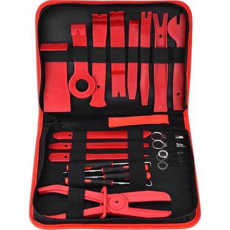 Kit de 21 outils pour démontage de clips de porte, panneaux de garniture, agrafes et tournevis (1/5)