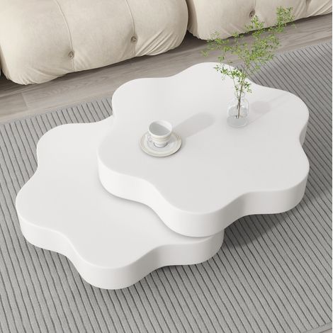tavolo soggiorno 75x68 girevole design fiore OKMYHOME (1/5)