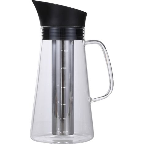 Cafetera de infusión en frío, máquina de café helado, fabricada en vidrio y acero inoxidable, hermética, con caldera para infusión en frío. (1/5)