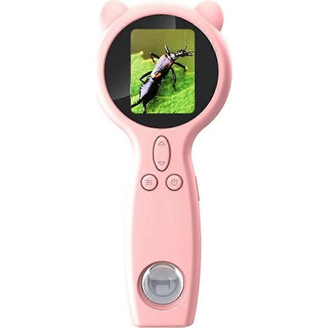 Hochauflösendes HD-Handmikroskop, rosa Doppellinsen-Lupe (1/5)
