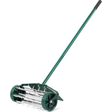Rolling Garden Lawn Aerator Roller Rotary Push Tine Spike Soil Lawn Aerator Tool (1/5)