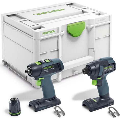 Avvitatore a impulsi a batteria Festool TID 18 e trapano avvitatore a batteria T 18+3 senza batteria e caricabatterie (1/5)
