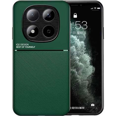 Coque pour Xiaomi Redmi Note 15 Pro 5G, Grâce Exquis Mode Texture Doux Étui, Premium Très Mince Antichoc Antidérapante TPU + PU Bumper Silicone Housse. Vert (1/5)