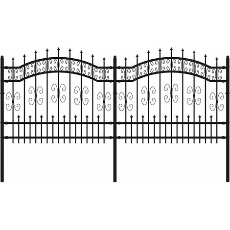 Maison Exclusive - Gartenzaun KAMPEN mit Speerspitze Schwarz 240