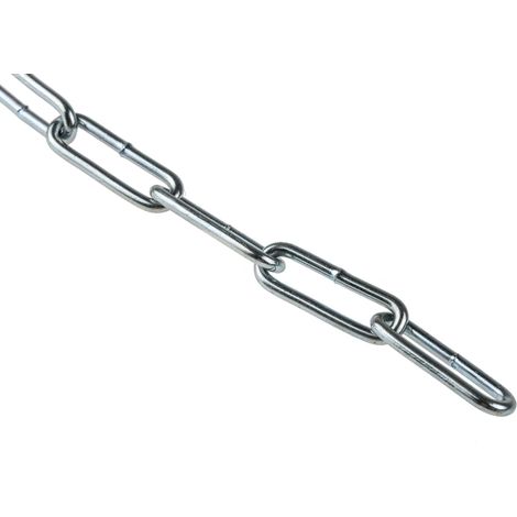 Chaîne de liaison, Acier Plaqué Zinc, dia. 2.5mm, longueur 24mm, 30 kg de charge ( Prix pour Boîte de 10 Mètres )