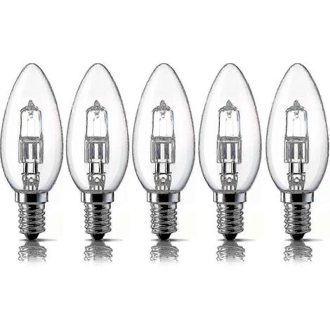 E14 28W Halogenlampen, warmweiß 2700K, dimmbar, 5er-Pack (1/5)