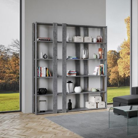 Libreria Moderna 5 Ripiani 178x36x204 cm in nobilitato Grigio (1/3)