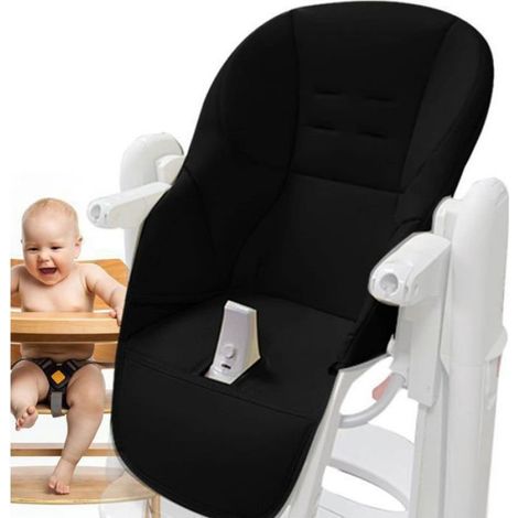 Coussin Chaise Haute - Cuir PU - Compatible Avec La Plupart Des Chaises Hautes - Noir - 1 Pièce (1/4)