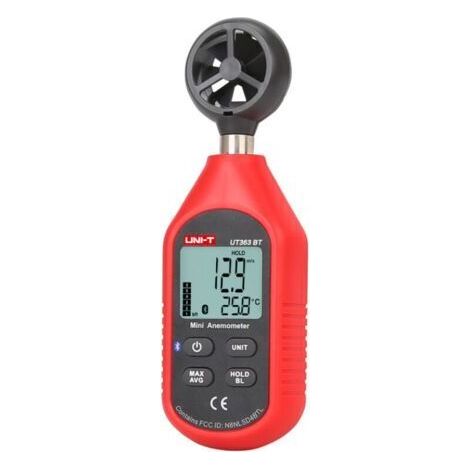 Bluetooth Anémomètre,Portable Mini Digital anémomètre avec thermomètre et max/min pour collecte de données Météorologiques et l'extérieur Sports windsurf Sailing avec écran LCD rétroéclairé (1/5)