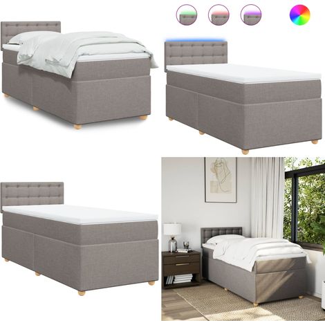 Boxspringbett mit Matratze Taupe 90x190 cm Stoff - Boxspringbett - Doppelbett - Bettenrahmen - Liegefläche 90x190 Cm - Tapete - Home & Living (1/5)
