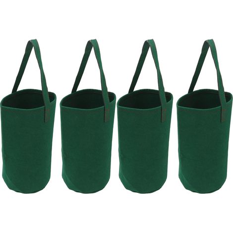 Juego de 4 macetas colgantes para tomates, hierbas aromáticas y fresas, de color verde. (1/5)