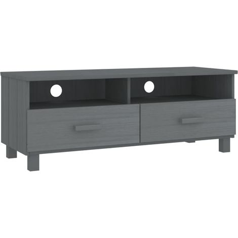 Mobile TV multimediale scaffale per televisione televisione buffet sala da pranzo soggiorno camera da letto scuro 106 x 40 x 40 cm legno massello di pino grigio 020027633
