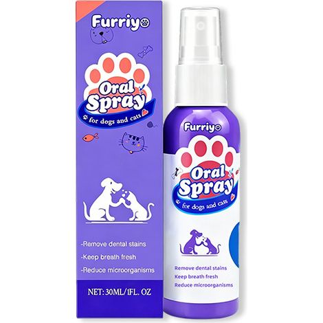 Furriyo Dental Cleaning Spray for Cats and Dogs: Cleans teeth and freshens breath. Suitable for cats and dogs. (1/5)