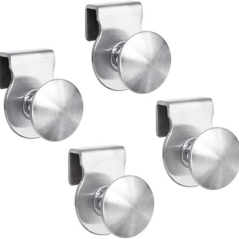 Set mit 4 Glastürgriffen, Edelstahl, kein Bohren erforderlich (1/5)